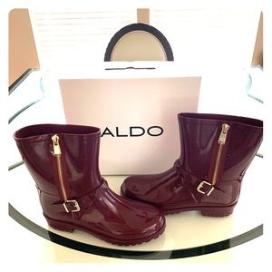 Aldo Rain Boots Burgundy/Bordeaux Size 11